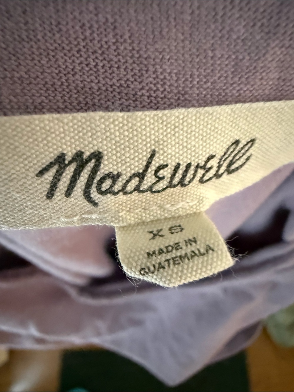 Madewell Lavender Short Sleeve Pocket Tee - Picture 2 of 2